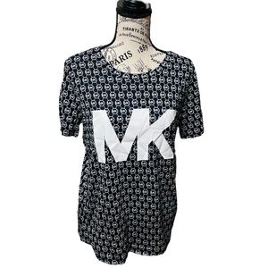 NWT Michael Kors Navy and White Logo T-shirt Size M